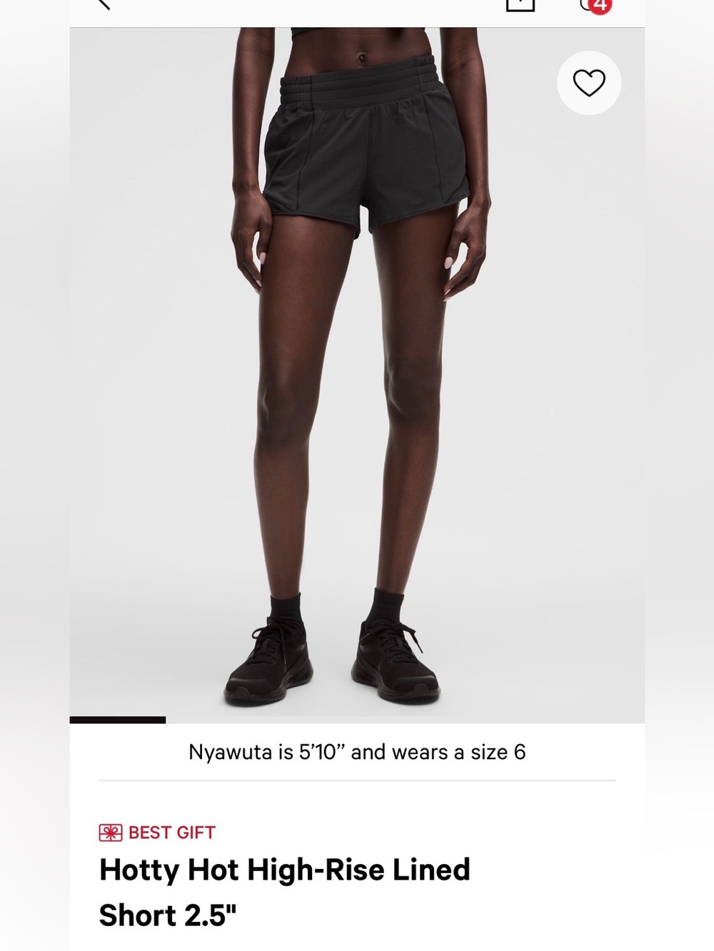 lululemon athletica Hotty Hot MID-Rise Lined Short 2.5" - Black